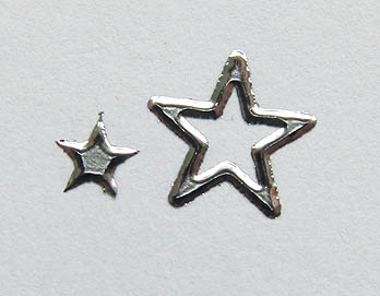 Sticker Mini-Sterne ausgebrochen silber